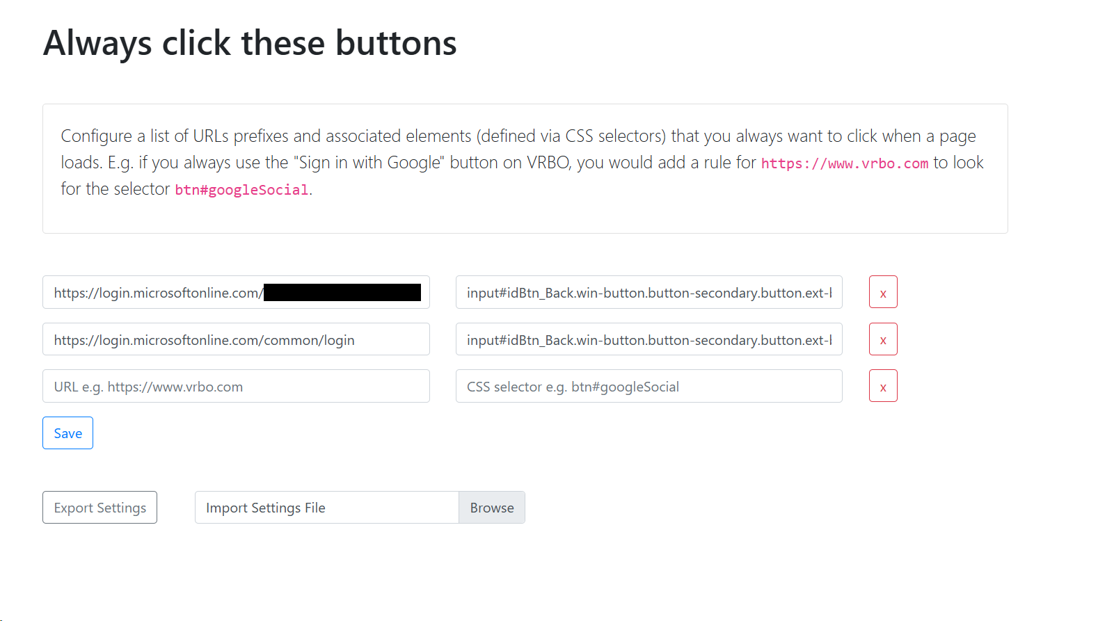 Always Click settings