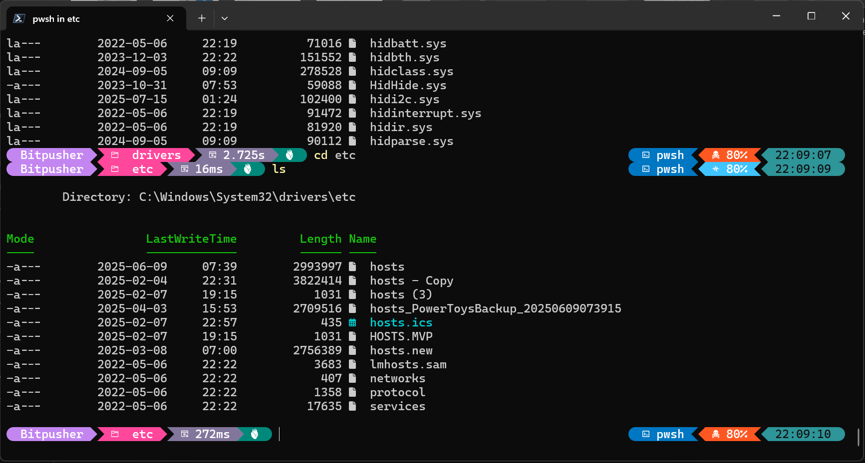 Windows Terminal menu