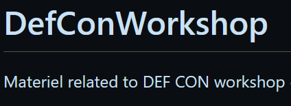 DEF CON workshop repo