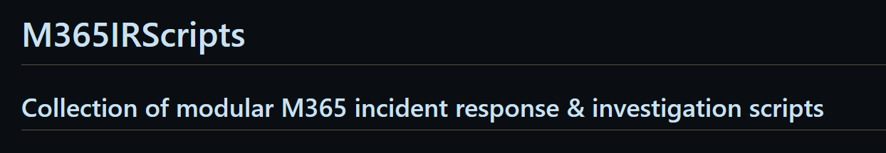 M365 IR script repo